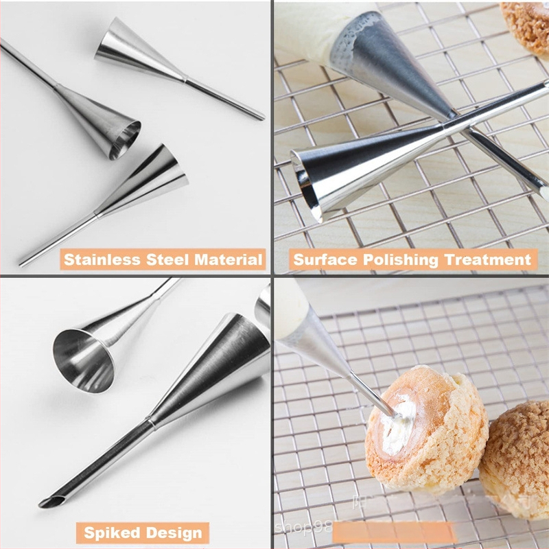 304 nerūdijančio plieno dekoravimo antgalis, pūstas antgalis, 3 dalių rinkinys, torto kremo dekoravimo kepimo įrankiai, „pasidaryk pats“, tiesioginis pardavimas iš gamyklos