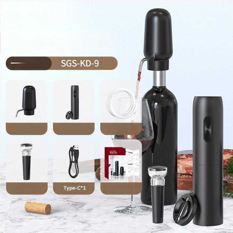 Automatinis nešiojamas elektroninis vyno dekanteris Elektrinis slėgio vyno dozatorius vyno vyno vyno vadovas verslo dovanos