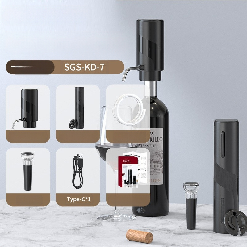 Automatinis nešiojamas elektroninis vyno dekanteris Elektrinis slėgio vyno dozatorius vyno vyno vyno vadovas verslo dovanos