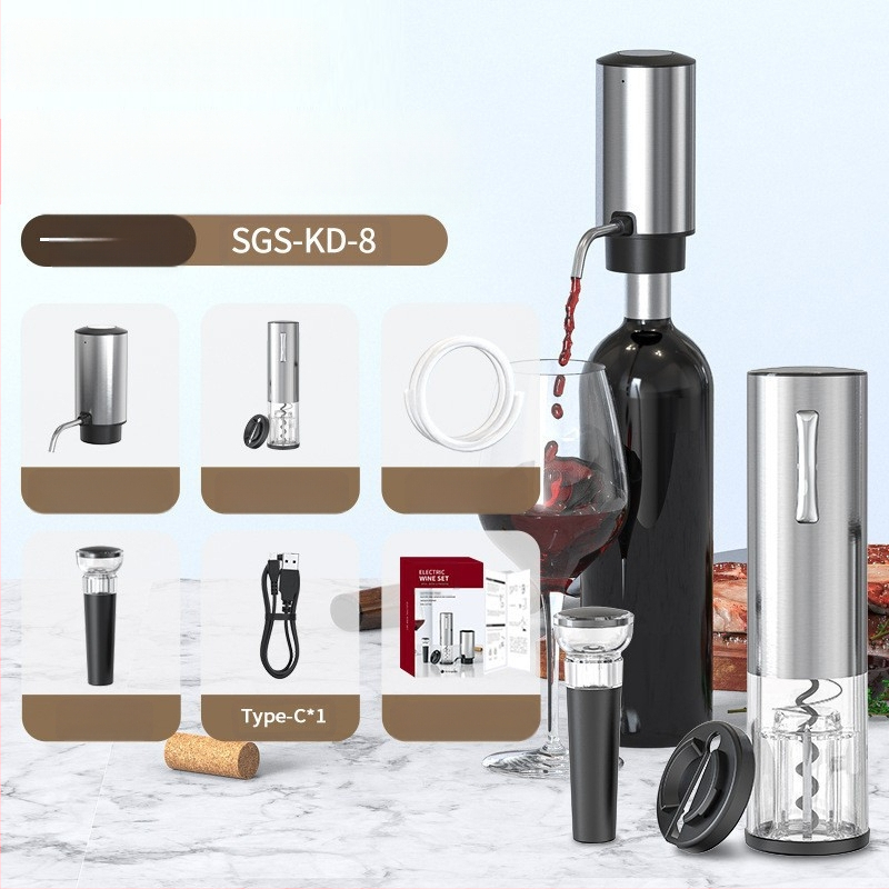 Automatinis nešiojamas elektroninis vyno dekanteris Elektrinis slėgio vyno dozatorius vyno vyno vyno vadovas verslo dovanos