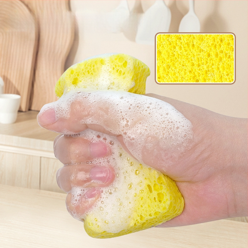 Határokon átnyúló fapép szivacsmosó tisztító varázslatos alátét vastagított fapép pamut mosó szivacs nedvszívó mosó kendő