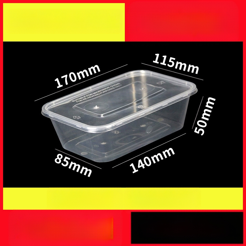 Vienkartinė pietų dėžutė, sutirštinta pakuotė, stačiakampė apvali dubenėlė, plastikinė pietų dėžutė, greitas maistas su dangteliu, iškylos šildymas