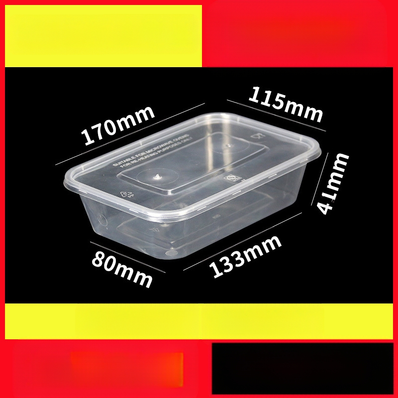 Vienkartinė pietų dėžutė, sutirštinta pakuotė, stačiakampė apvali dubenėlė, plastikinė pietų dėžutė, greitas maistas su dangteliu, iškylos šildymas