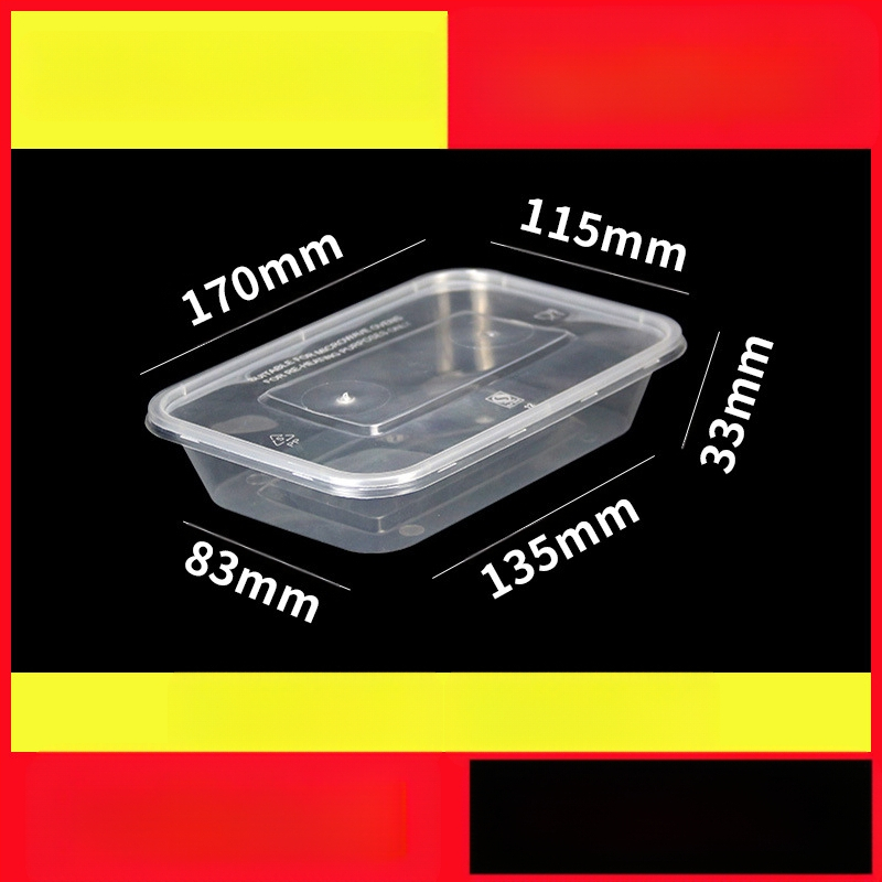 Vienkartinė pietų dėžutė, sutirštinta pakuotė, stačiakampė apvali dubenėlė, plastikinė pietų dėžutė, greitas maistas su dangteliu, iškylos šildymas