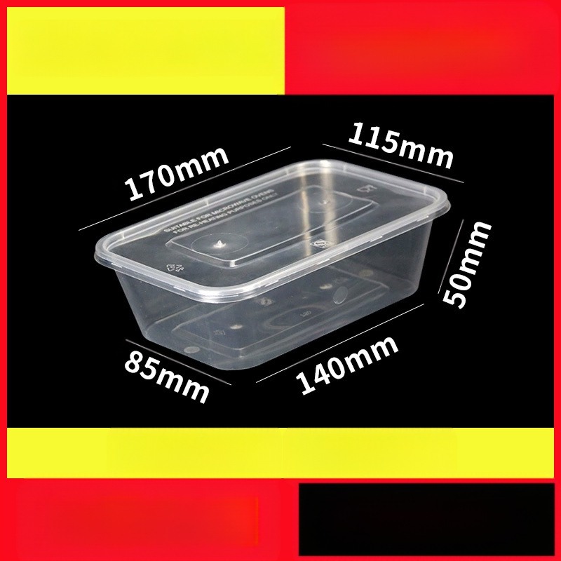 Vienkartinė pietų dėžutė, sutirštinta pakuotė, stačiakampė apvali dubenėlė, plastikinė pietų dėžutė, greitas maistas su dangteliu, iškylos šildymas