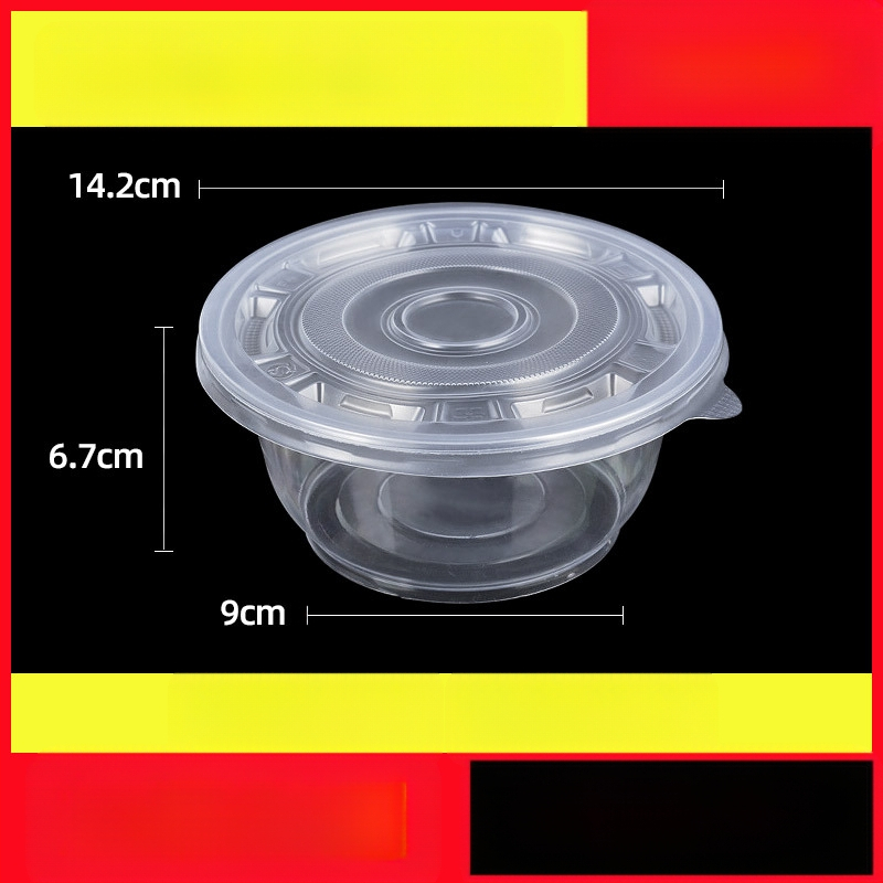 Vienkartinė pietų dėžutė, sutirštinta pakuotė, stačiakampė apvali dubenėlė, plastikinė pietų dėžutė, greitas maistas su dangteliu, iškylos šildymas