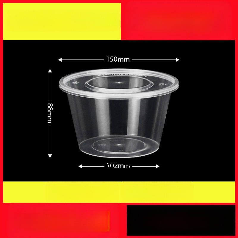 Vienkartinė pietų dėžutė, sutirštinta pakuotė, stačiakampė apvali dubenėlė, plastikinė pietų dėžutė, greitas maistas su dangteliu, iškylos šildymas