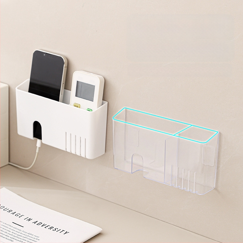 Kutija za pohranu s daljinskim upravljačem u japanskom stilu za dnevni boravak, kreativna jednostavna zidna polica bez bušilica, stalak za punjenje mobitela