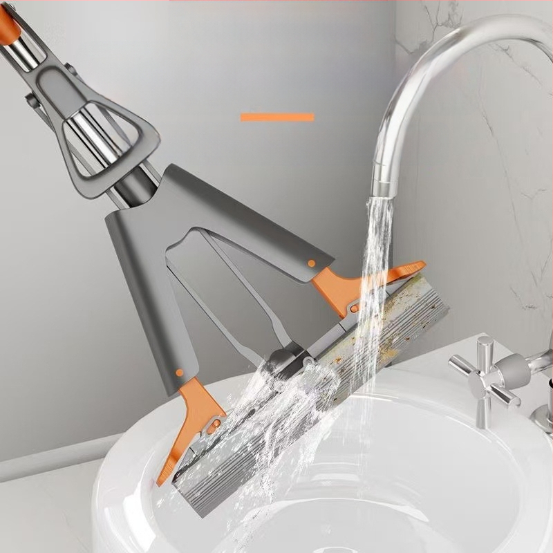 Kummist puuvillast põrandamopp, käed-vabad pesumopp, käsnmopp, majapidamise ühekordne puhastus 2024. aastal, uus vett imav kokkupandav laisk mopp