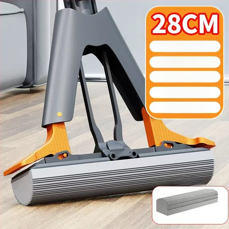 Kummist puuvillast põrandamopp, käed-vabad pesumopp, käsnmopp, majapidamise ühekordne puhastus 2024. aastal, uus vett imav kokkupandav laisk mopp