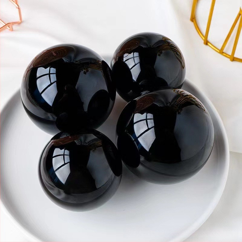 Factory Direct dabiskie obsidiāna rotājumi oriģināls akmens pulēts melns kristāla lodīšu kristāla rūpnīcas vairumtirdzniecības īpašais piedāvājums ārzemju tirdzniecībai