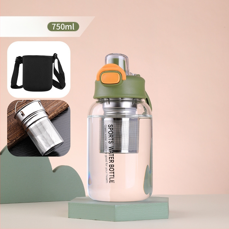 Vizespohár diákoknak Nagy színértékű, nagy kapacitású üveg férfiaknak és nőknek Nyári, nagy színértékű vizespohár hordozható, magas hőmérsékletnek ellenálló teáspohár