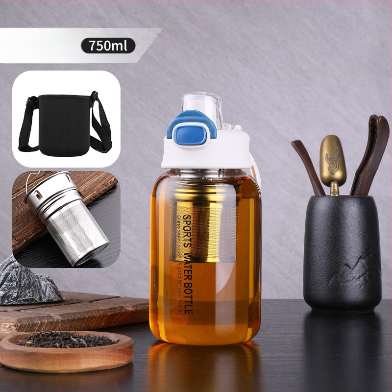 Vizespohár diákoknak Nagy színértékű, nagy kapacitású üveg férfiaknak és nőknek Nyári, nagy színértékű vizespohár hordozható, magas hőmérsékletnek ellenálló teáspohár