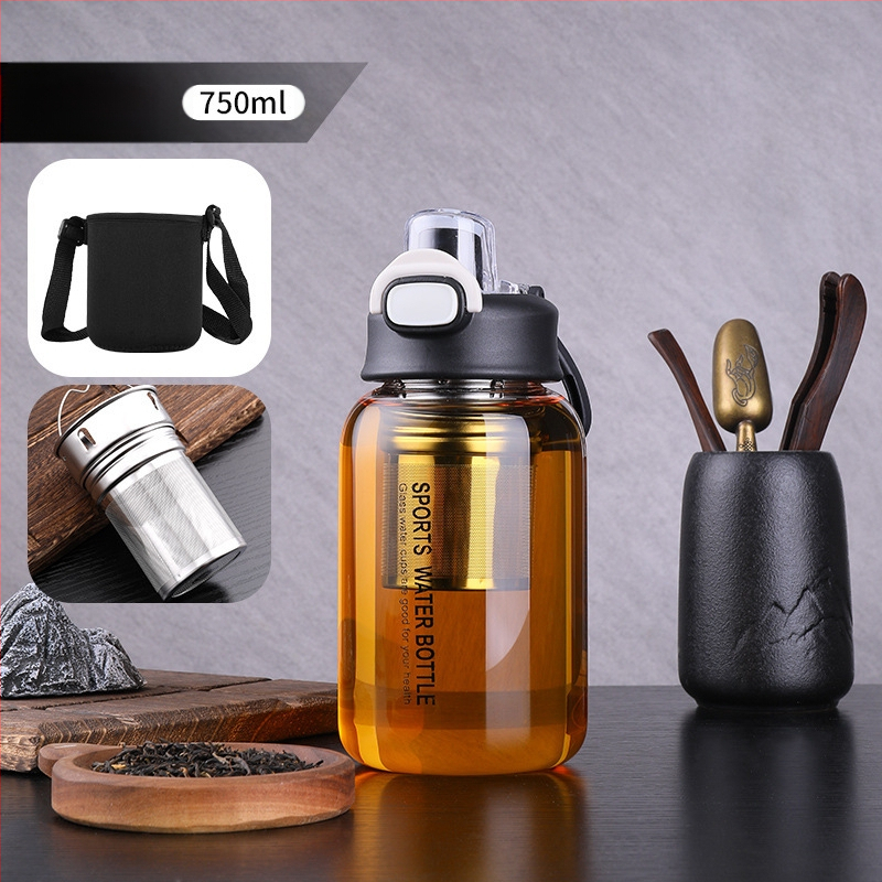 Vizespohár diákoknak Nagy színértékű, nagy kapacitású üveg férfiaknak és nőknek Nyári, nagy színértékű vizespohár hordozható, magas hőmérsékletnek ellenálló teáspohár