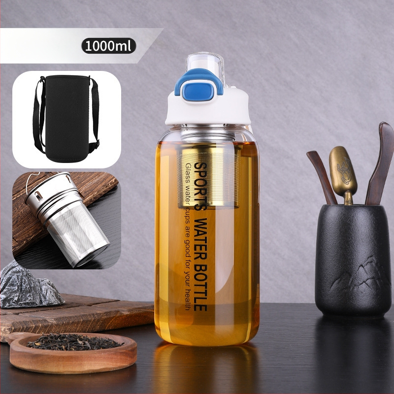 Vizespohár diákoknak Nagy színértékű, nagy kapacitású üveg férfiaknak és nőknek Nyári, nagy színértékű vizespohár hordozható, magas hőmérsékletnek ellenálló teáspohár