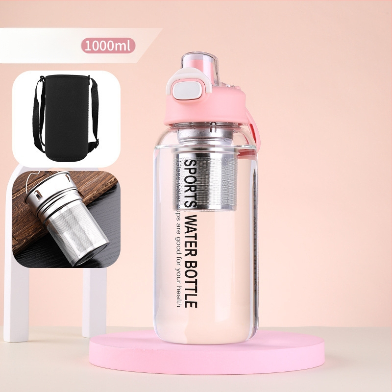 Vizespohár diákoknak Nagy színértékű, nagy kapacitású üveg férfiaknak és nőknek Nyári, nagy színértékű vizespohár hordozható, magas hőmérsékletnek ellenálló teáspohár