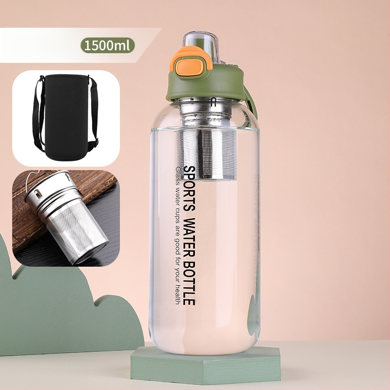 Vizespohár diákoknak Nagy színértékű, nagy kapacitású üveg férfiaknak és nőknek Nyári, nagy színértékű vizespohár hordozható, magas hőmérsékletnek ellenálló teáspohár