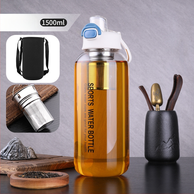 Vizespohár diákoknak Nagy színértékű, nagy kapacitású üveg férfiaknak és nőknek Nyári, nagy színértékű vizespohár hordozható, magas hőmérsékletnek ellenálló teáspohár