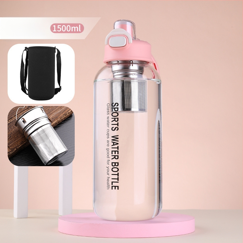 Vizespohár diákoknak Nagy színértékű, nagy kapacitású üveg férfiaknak és nőknek Nyári, nagy színértékű vizespohár hordozható, magas hőmérsékletnek ellenálló teáspohár