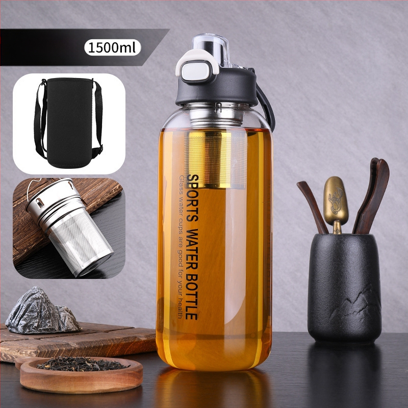 Vizespohár diákoknak Nagy színértékű, nagy kapacitású üveg férfiaknak és nőknek Nyári, nagy színértékű vizespohár hordozható, magas hőmérsékletnek ellenálló teáspohár