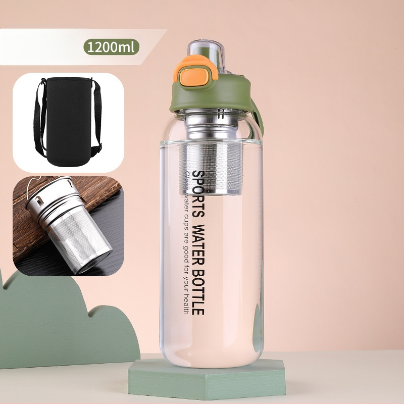 Vizespohár diákoknak Nagy színértékű, nagy kapacitású üveg férfiaknak és nőknek Nyári, nagy színértékű vizespohár hordozható, magas hőmérsékletnek ellenálló teáspohár