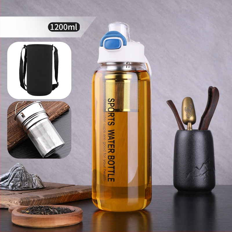 Vizespohár diákoknak Nagy színértékű, nagy kapacitású üveg férfiaknak és nőknek Nyári, nagy színértékű vizespohár hordozható, magas hőmérsékletnek ellenálló teáspohár