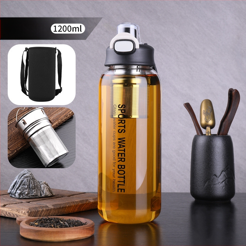 Vizespohár diákoknak Nagy színértékű, nagy kapacitású üveg férfiaknak és nőknek Nyári, nagy színértékű vizespohár hordozható, magas hőmérsékletnek ellenálló teáspohár