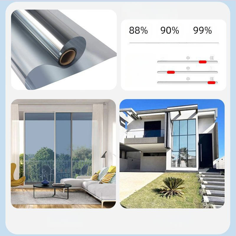 Αντηλιακή μεμβράνη θερμομόνωσης, αυτοκόλλητο γυαλιού παραθύρου, αντιηλιακή, σκίαση μπαλκονιού, μονόδρομη μεμβράνη προστασίας από τον ήλιο