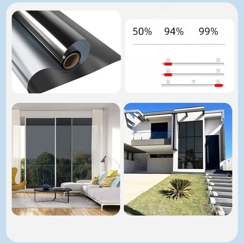 Αντηλιακή μεμβράνη θερμομόνωσης, αυτοκόλλητο γυαλιού παραθύρου, αντιηλιακή, σκίαση μπαλκονιού, μονόδρομη μεμβράνη προστασίας από τον ήλιο