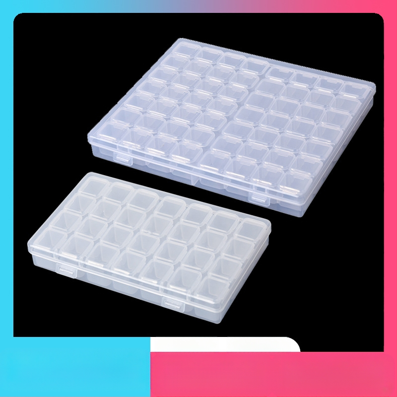 56 skyrių PP nagų lako dėžutė, 28 mažų daiktų laikymo dėžutė su dangteliu, skyriais suskirstyta dalių dėžutė, didmeninė permatoma laikymo dėžutė