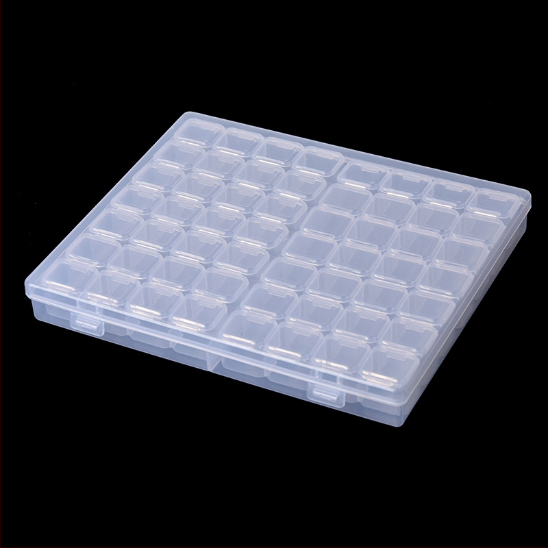 56 skyrių PP nagų lako dėžutė, 28 mažų daiktų laikymo dėžutė su dangteliu, skyriais suskirstyta dalių dėžutė, didmeninė permatoma laikymo dėžutė