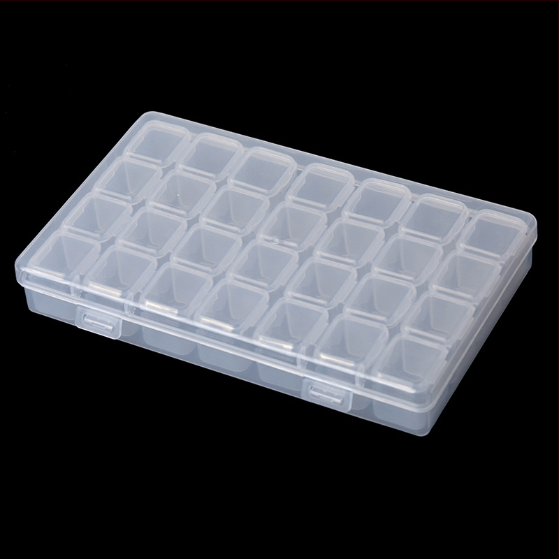 56 skyrių PP nagų lako dėžutė, 28 mažų daiktų laikymo dėžutė su dangteliu, skyriais suskirstyta dalių dėžutė, didmeninė permatoma laikymo dėžutė