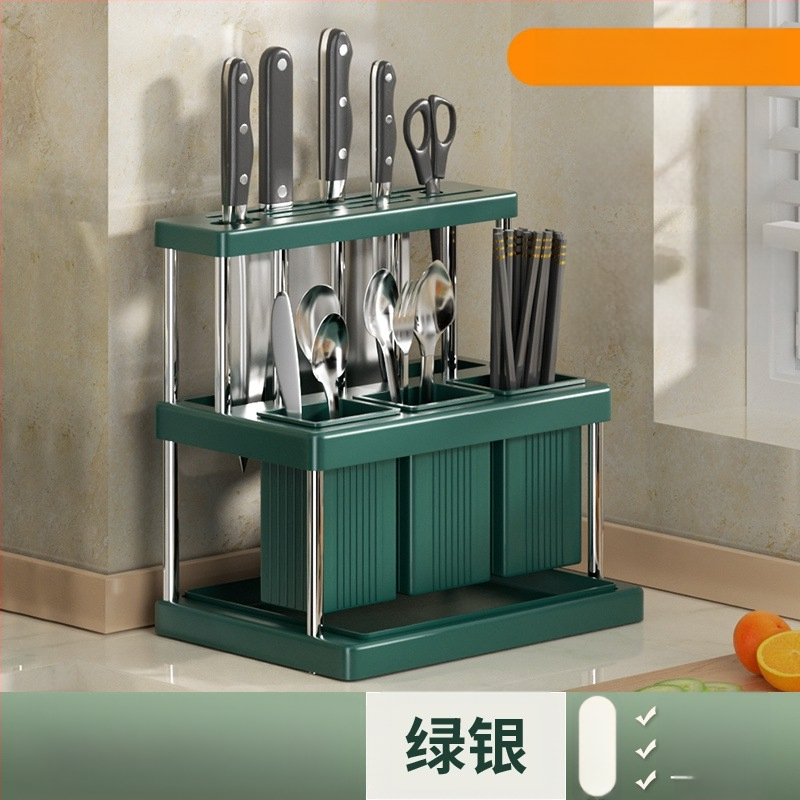 Populaarne noahoidja, söögipulkade toru, multifunktsionaalne köögiriiul, nugade ja kahvlite hoiuriiul