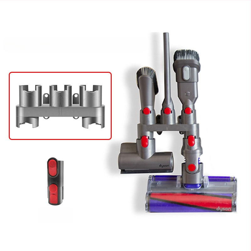 Подходящ за скоба за съхранение на всмукателна глава на прахосмукачка Dyson V6, стойка без отвори V7/V8, аксесоари без пирони с пет отвора V10/V11