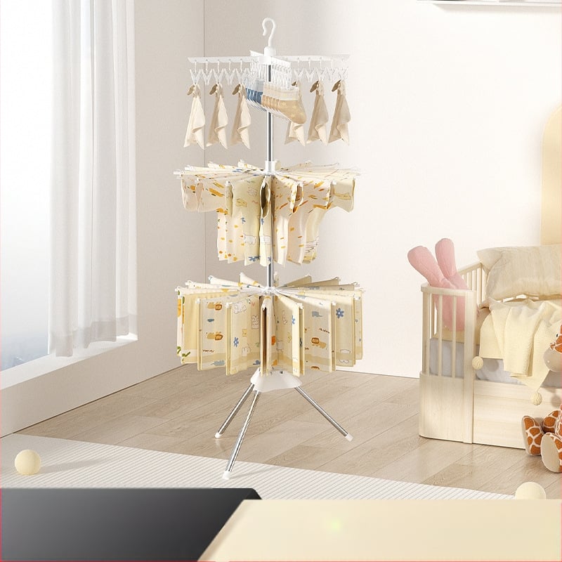 Hulgimüük beebikuivatusresti multifunktsionaalne puukujuline teisaldatav rõdupõranda käterätikuivati mitmekihiline beebikuivatusmähkmereeling