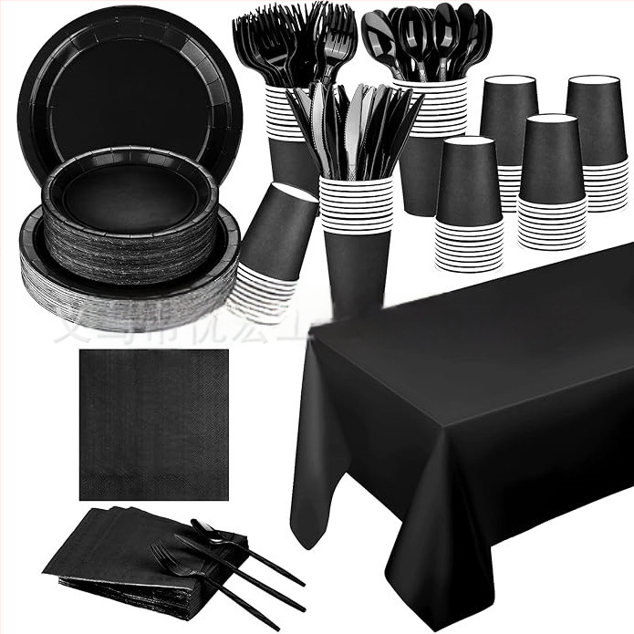 Niceparty удебелена монохромна хартиена чиния, костюм за еднократна употреба, чиния за вечеря, парти костюм, хартиена чиния за украса на рожден ден