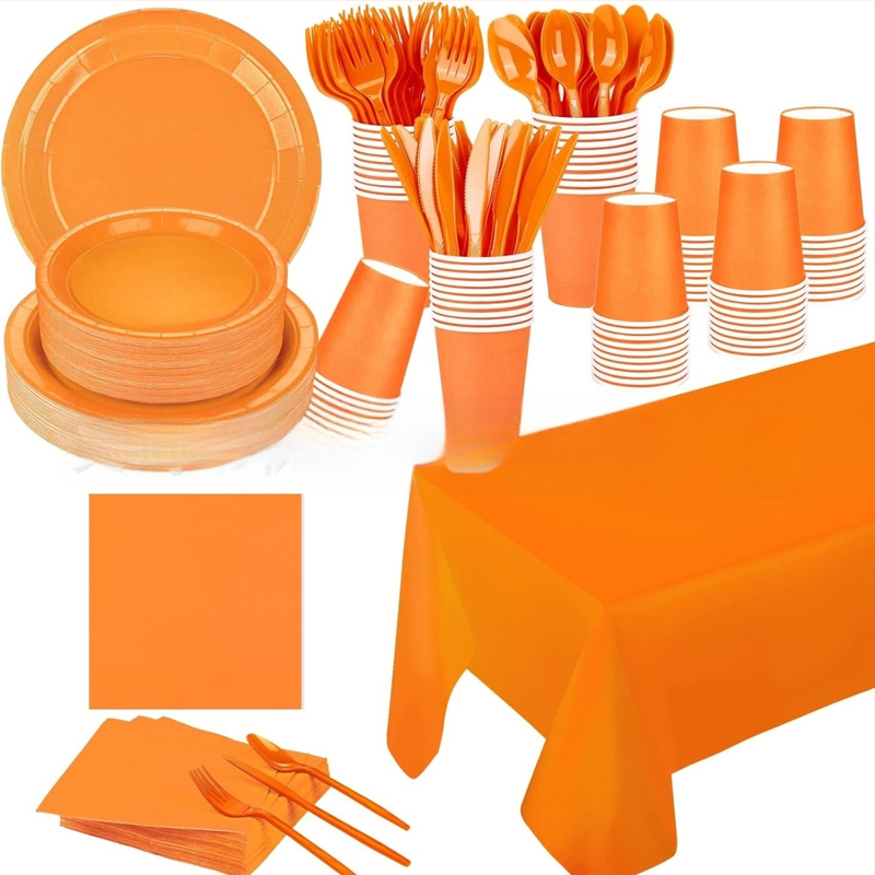 Niceparty удебелена монохромна хартиена чиния, костюм за еднократна употреба, чиния за вечеря, парти костюм, хартиена чиния за украса на рожден ден