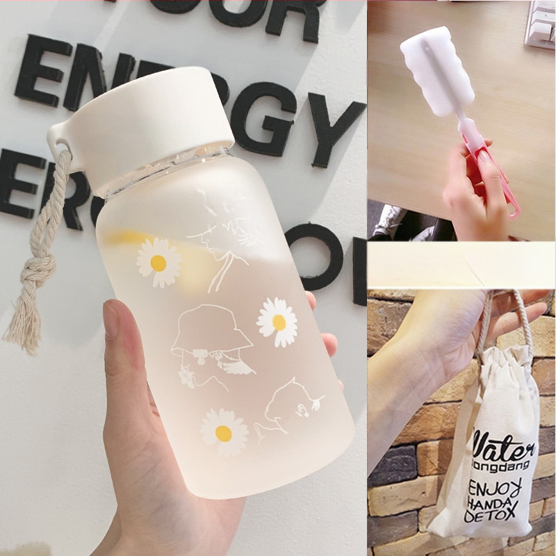 Чаша за вода за жени, матирано стъкло, семпла, свежа, сладка, преносима, креативна, персонализирана, модерна чаша за момиче Мори