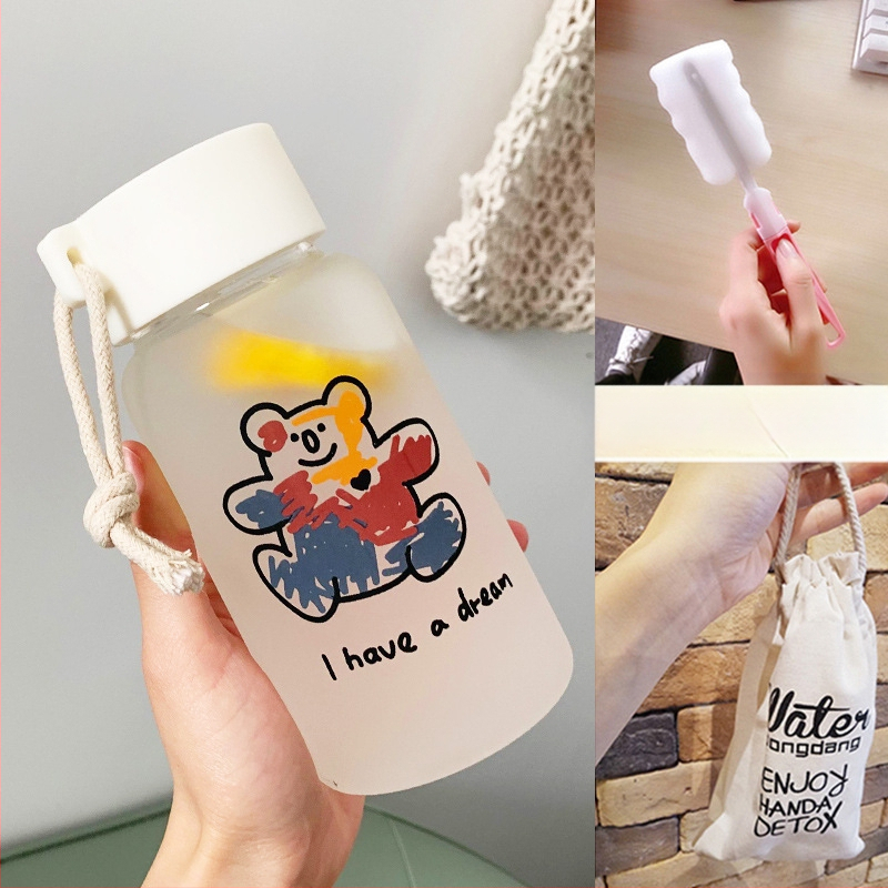 Чаша за вода за жени, матирано стъкло, семпла, свежа, сладка, преносима, креативна, персонализирана, модерна чаша за момиче Мори