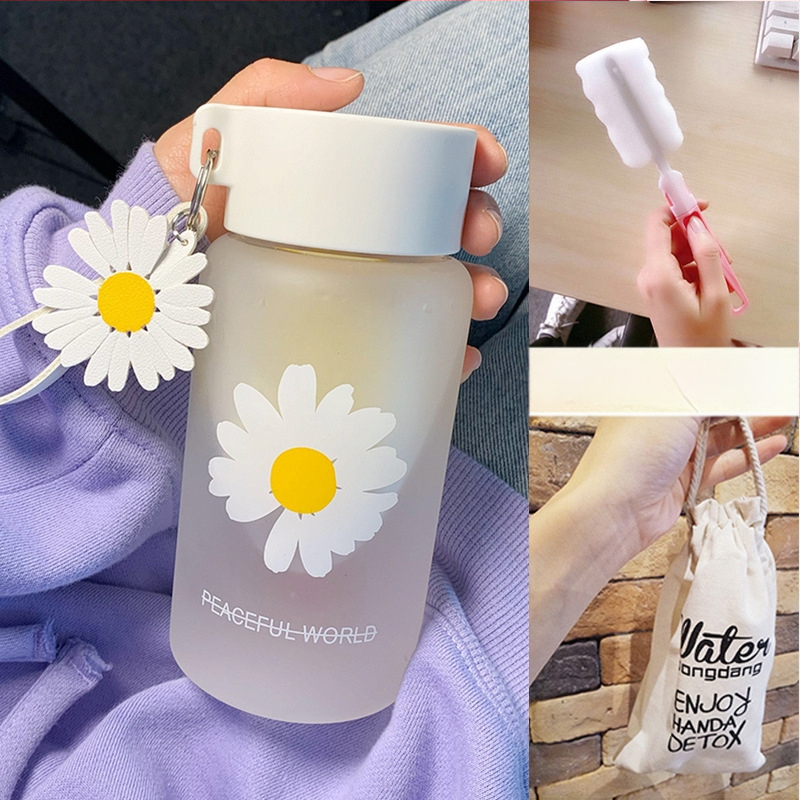 Чаша за вода за жени, матирано стъкло, семпла, свежа, сладка, преносима, креативна, персонализирана, модерна чаша за момиче Мори