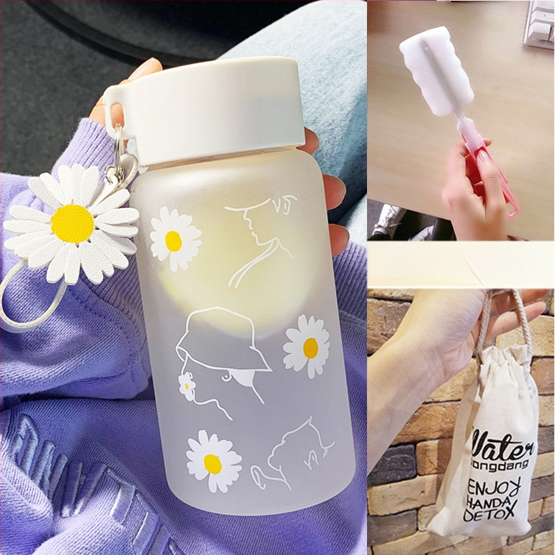 Чаша за вода за жени, матирано стъкло, семпла, свежа, сладка, преносима, креативна, персонализирана, модерна чаша за момиче Мори