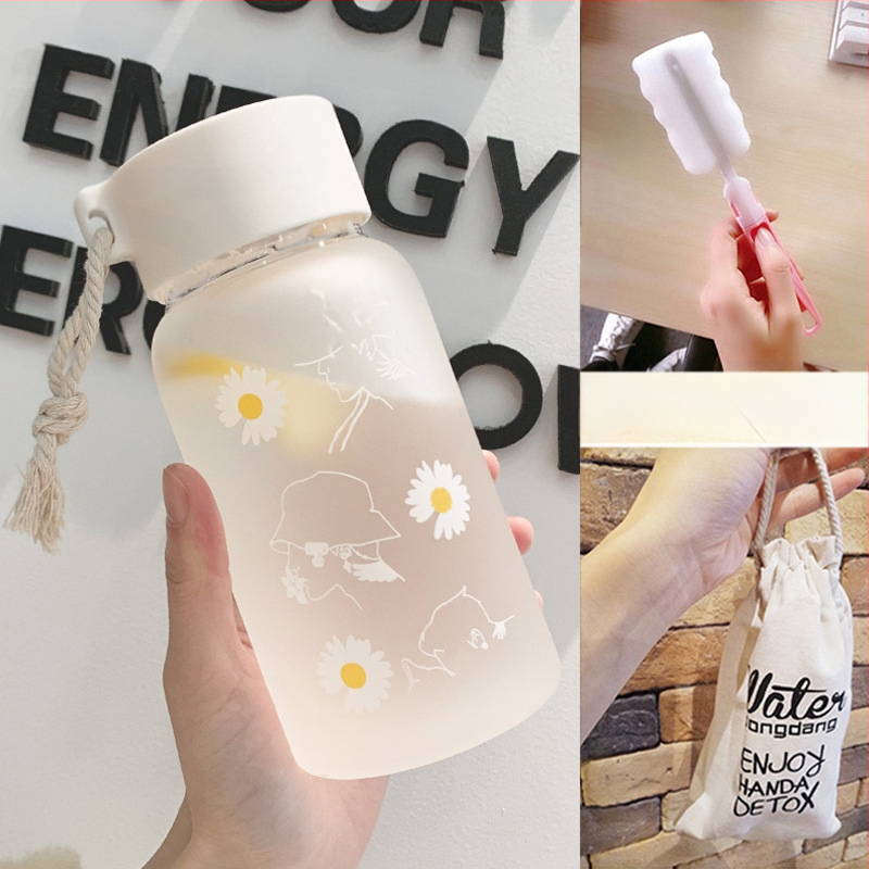 Чаша за вода за жени, матирано стъкло, семпла, свежа, сладка, преносима, креативна, персонализирана, модерна чаша за момиче Мори