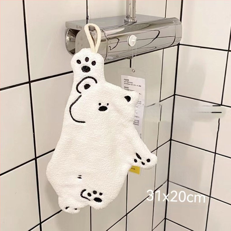 Poliarinio lokio ir pandos rankšluosčių pakabinamas sugeriantis tualeto rankšluosčių valiklis, mielas animacinis filmas, skirtas tarpvalstybiniam naudojimui