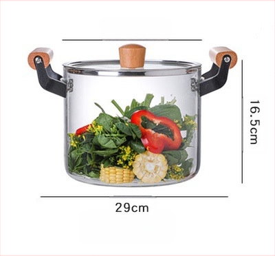 Háztartási öblítőedény, zabkásafőző, nyílt lángú levesesfazék, magas boroszilikát üvegből készült fazék, nagy kapacitású tésztafőző üvegfazék