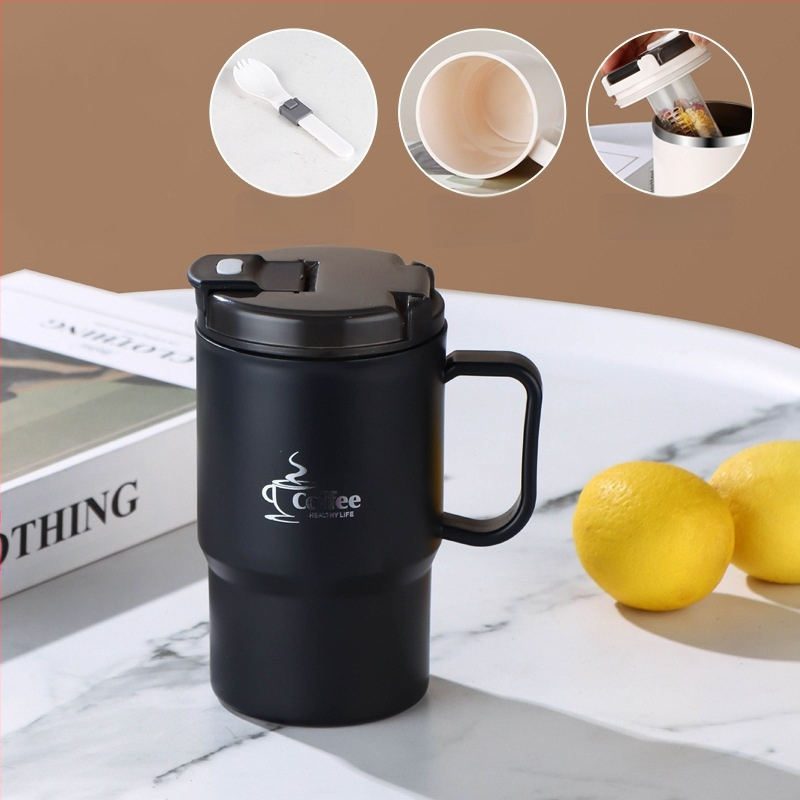 Piiriülene kuummüügis kruus, väärtuslik õlgtass, roostevabast terasest kohvitass, kaasaskantav mugav tee- ja veeeralduskruus