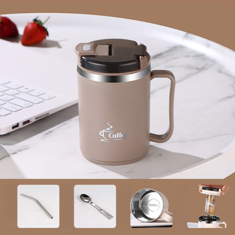 Piiriülene kuummüügis kruus, väärtuslik õlgtass, roostevabast terasest kohvitass, kaasaskantav mugav tee- ja veeeralduskruus