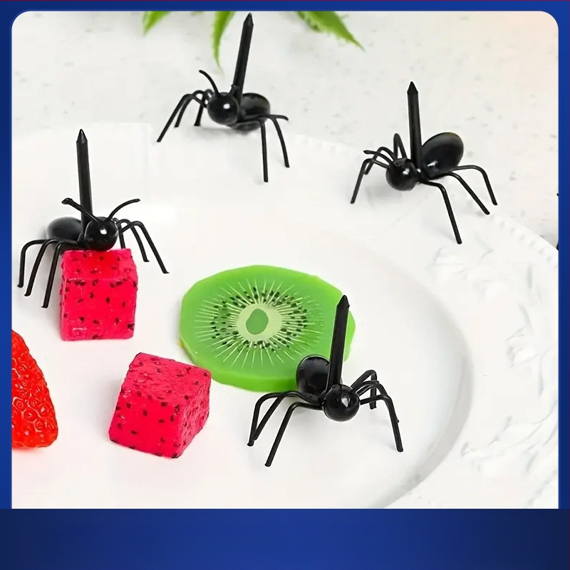 Tarpvalstybinis, karštai parduodamas vaikiškas animacinis skruzdėlių formos vaisių šakutės kostiumas „Bento“ ženklas, vaisinių gyvūnų užkandžių dekoravimo ženklas, vaisių įdėklas