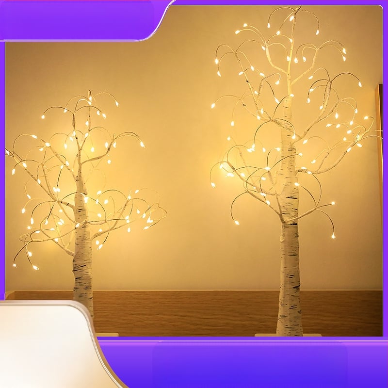 Tiesioginis gamyklinis tarpvalstybinio „Amazon“ LED kūrybinio vario vielos beržo medžio gipsofilos tinklo raudonos namų dekoracijos naktinės lemputės tiekimas