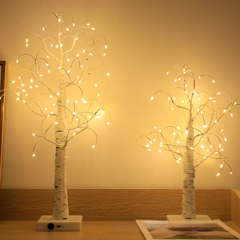 Tiesioginis gamyklinis tarpvalstybinio „Amazon“ LED kūrybinio vario vielos beržo medžio gipsofilos tinklo raudonos namų dekoracijos naktinės lemputės tiekimas