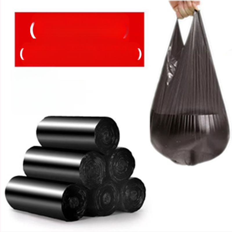 Pilna dėžutė su 100 ritinėlių šiukšlių maišų su rankenomis, nešiojami, atsparūs plyšimui, sustorinti, plokščiakakliai vienkartiniai plastikiniai maišeliai, tvirti ir ilgaamžiai